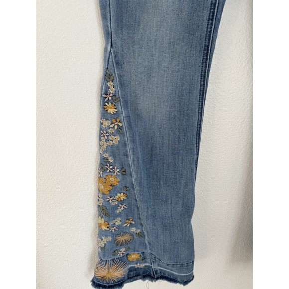 Ashley Mason Bell Bottom Embroidered Boho Jeans3/26 Festival Floral Hippie - Picture 3 of 6
